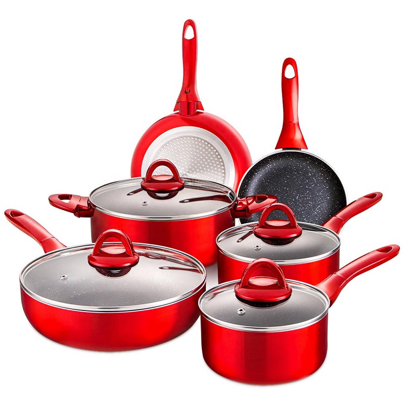 Ensemble de 10 casseroles à soupe et à Steak en aluminium avec couvercle