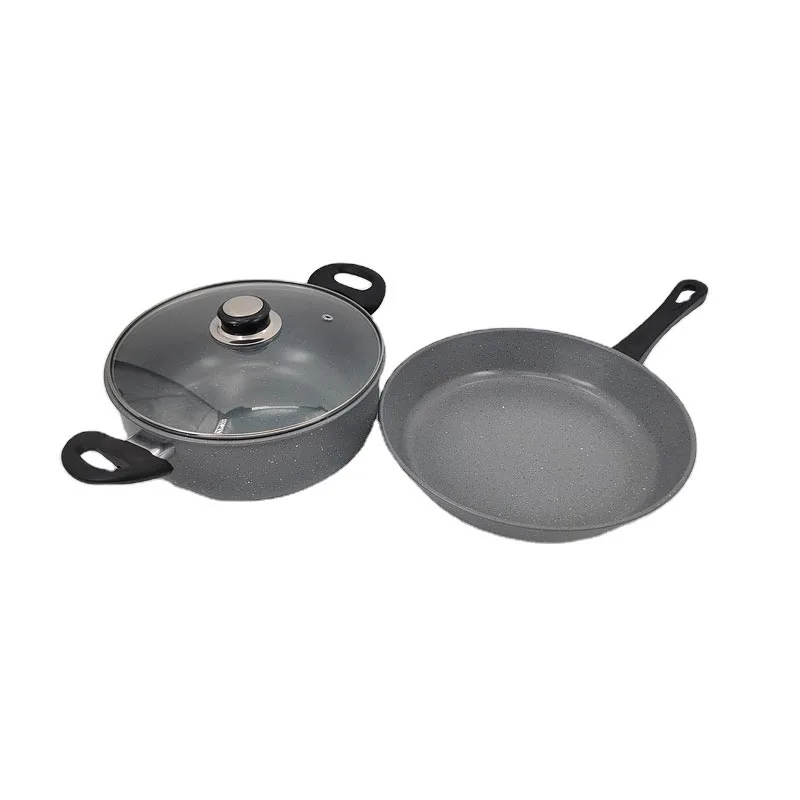 Ensemble de poêle à frire antiadhésive et de marmite à soupe en fer