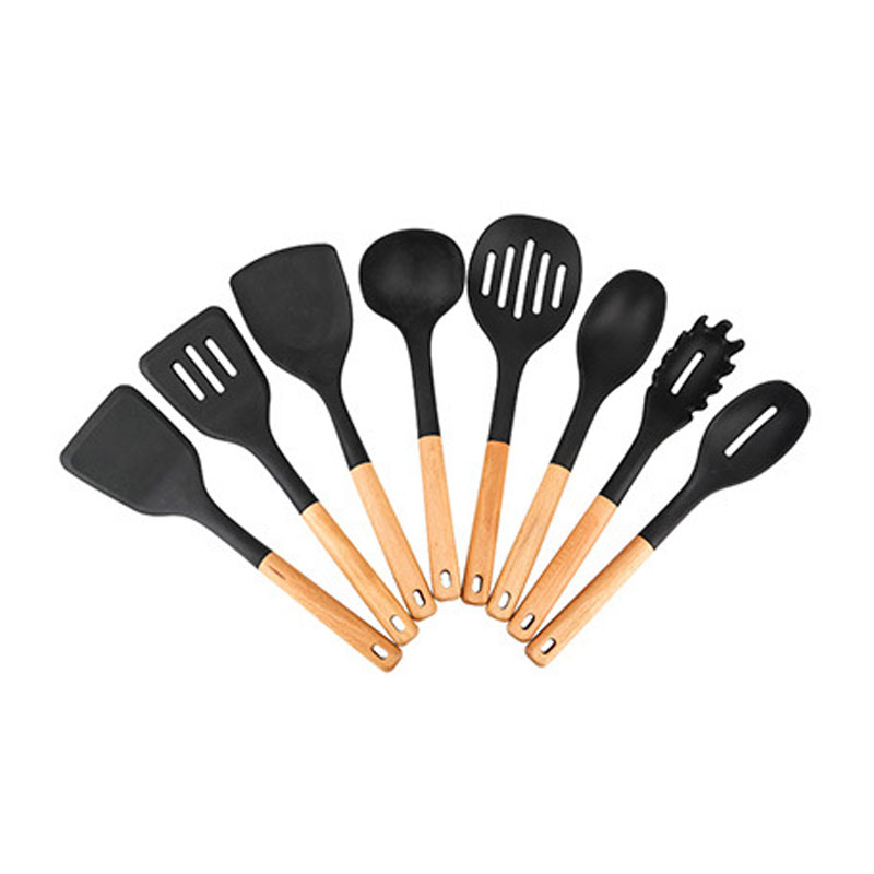 Ensemble d'ustensiles de cuisine en silicone anti-rayures pour lave-vaisselle