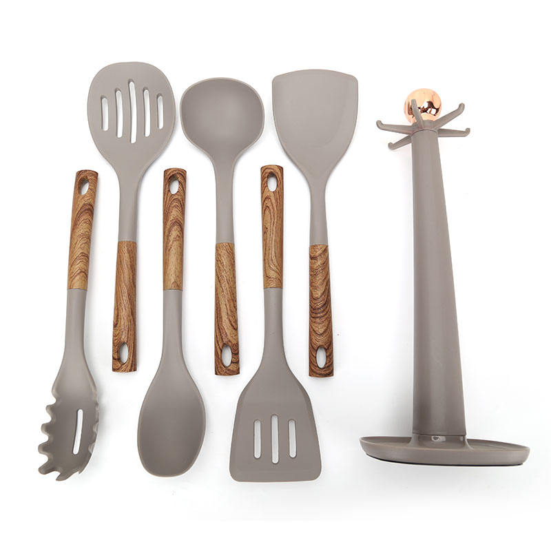 Ustensiles de cuisine de louche à soupe d'écumoire de cuillère de tourneur de Silicone