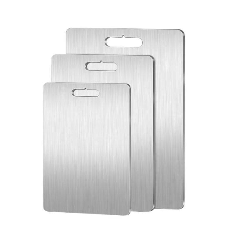Planches à découper anti-moisissure double face en acier inoxydable de qualité alimentaire